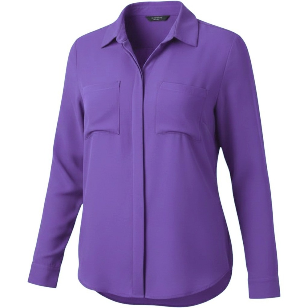Lane Bryant Purple Hi-Low Button Down Shirt Womens Plus Size 14/16 Blouse Top
